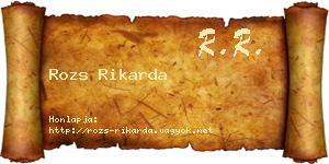 Rozs Rikarda névjegykártya